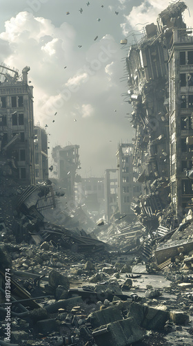 Shattered Haven: The Ruins of a City After an Earth-shaking Natural Disaster