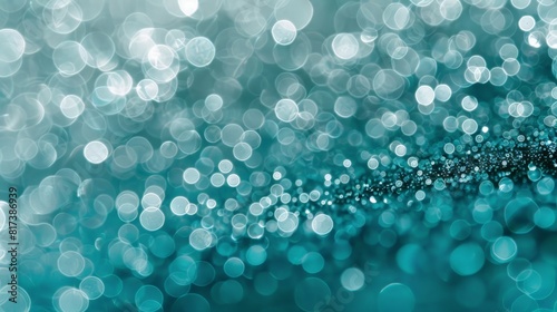 Abstract Teal Bokeh Background. Generative AI.