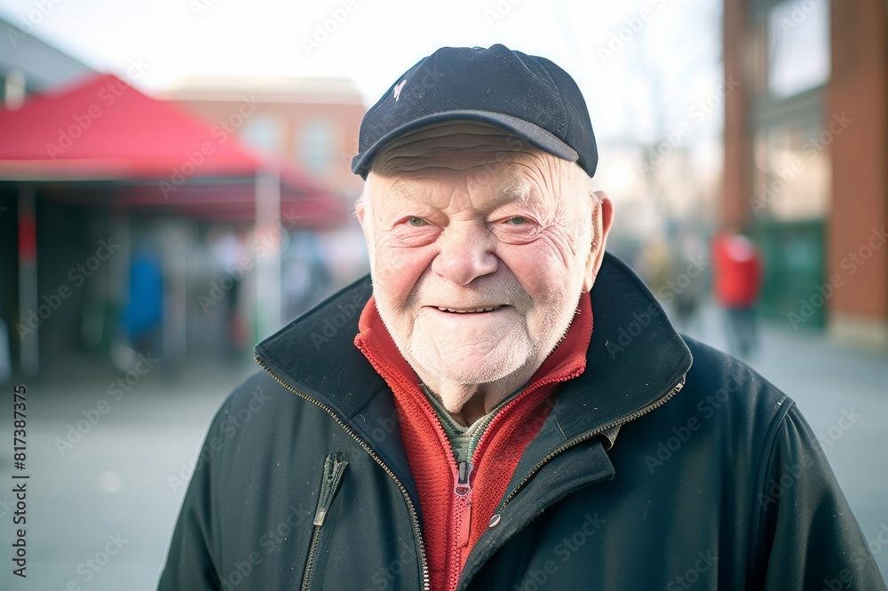 portrait of senior smiling to camera, urban enviro portrait of senior smiling to camera, urban enviro