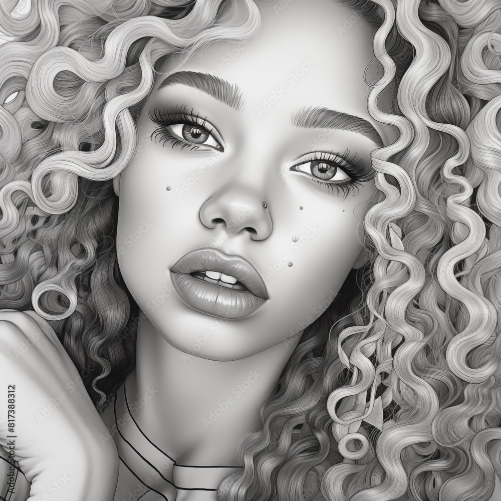Coloring page beautiful woman Coloring page beautiful woman
