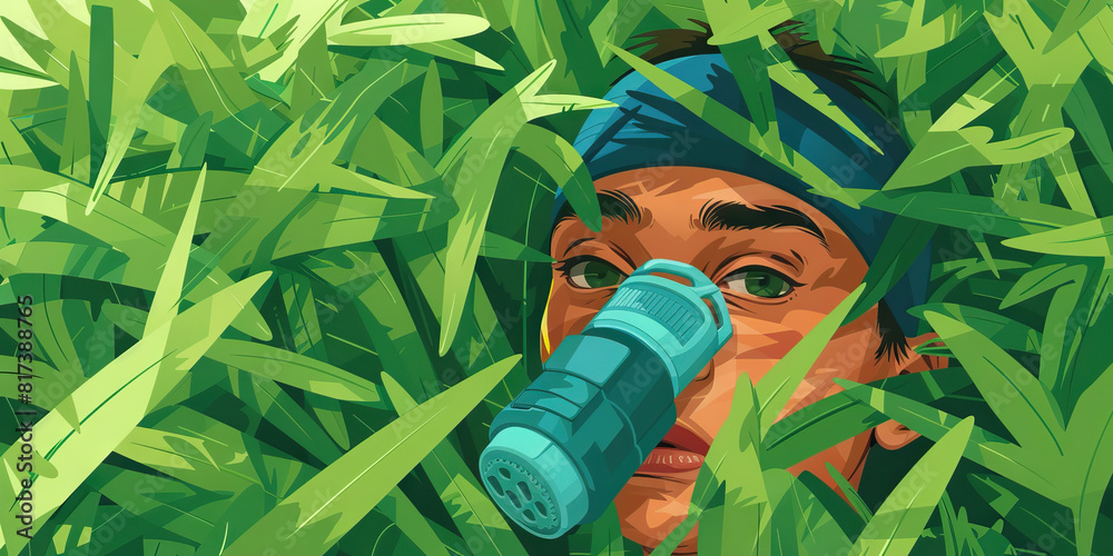 Asthma inhalers: An athlete practices their sport, breathing easily ...