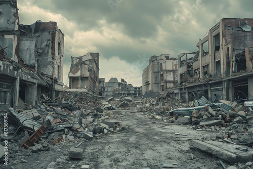 Shattered Haven: The Ruins of a City After an Earth-shaking Natural Disaster