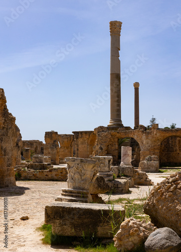 Ruins of Antonines thermal baths at Carthage. Tunisia, Africa