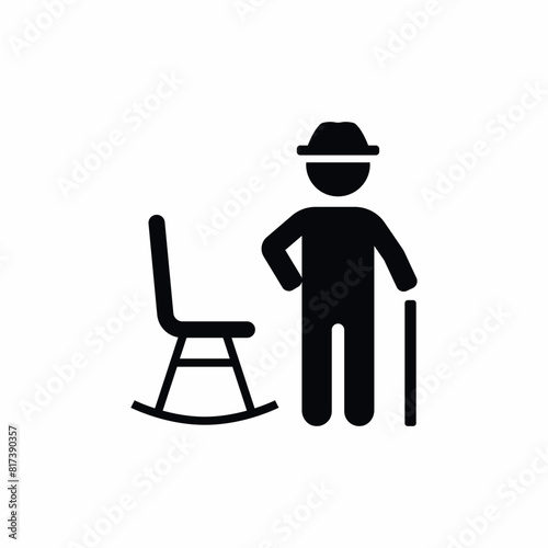 old man cane grandfather icon
