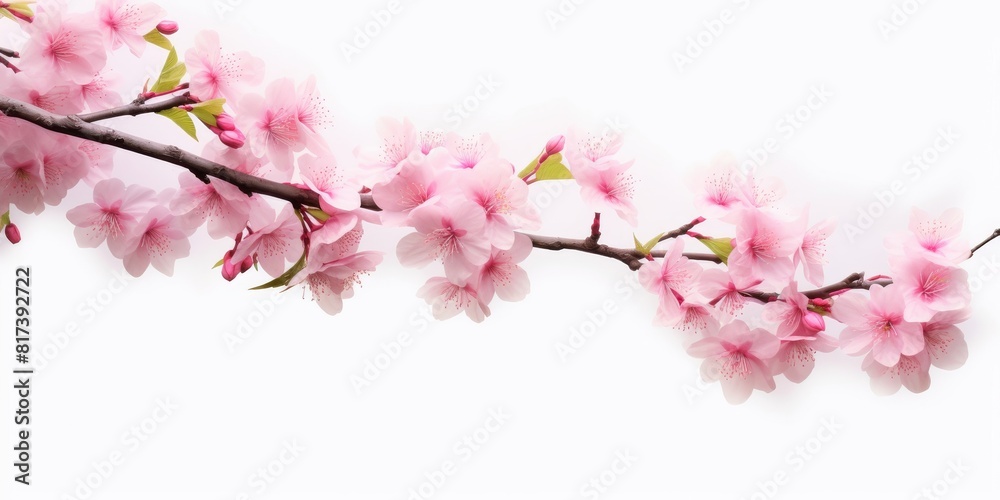 Sakura(Cherry blossom) blooming in spring season isolated on white background