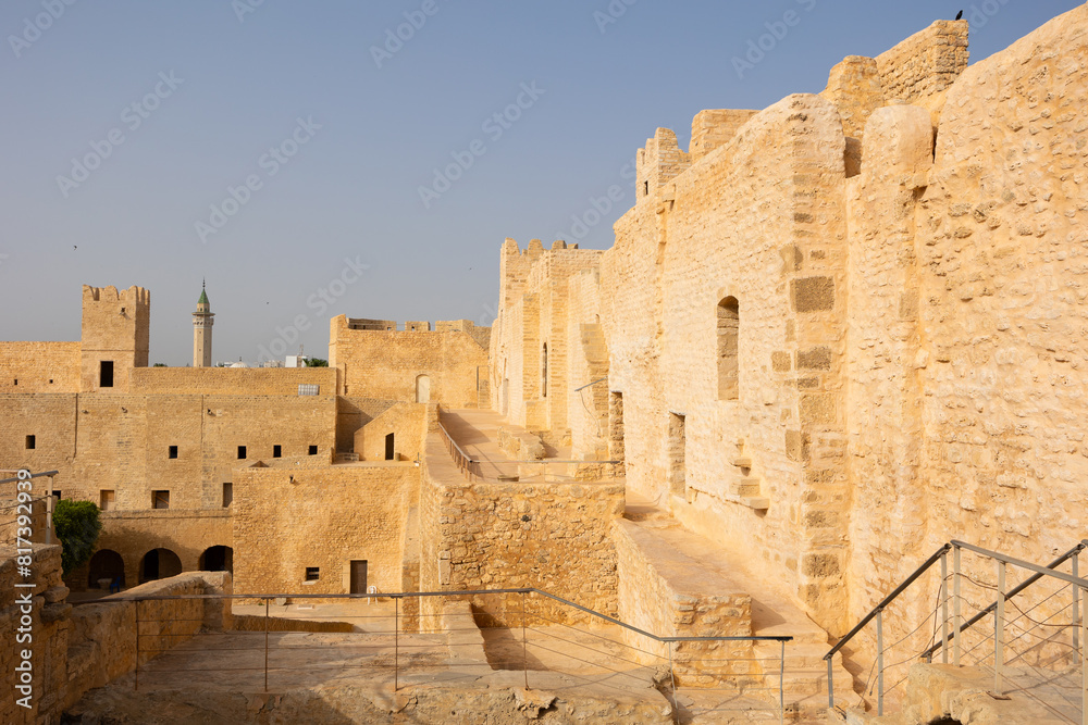 Monastir in Tunisia is an ancient city and popular tourist destination on Mediterranean Sea
