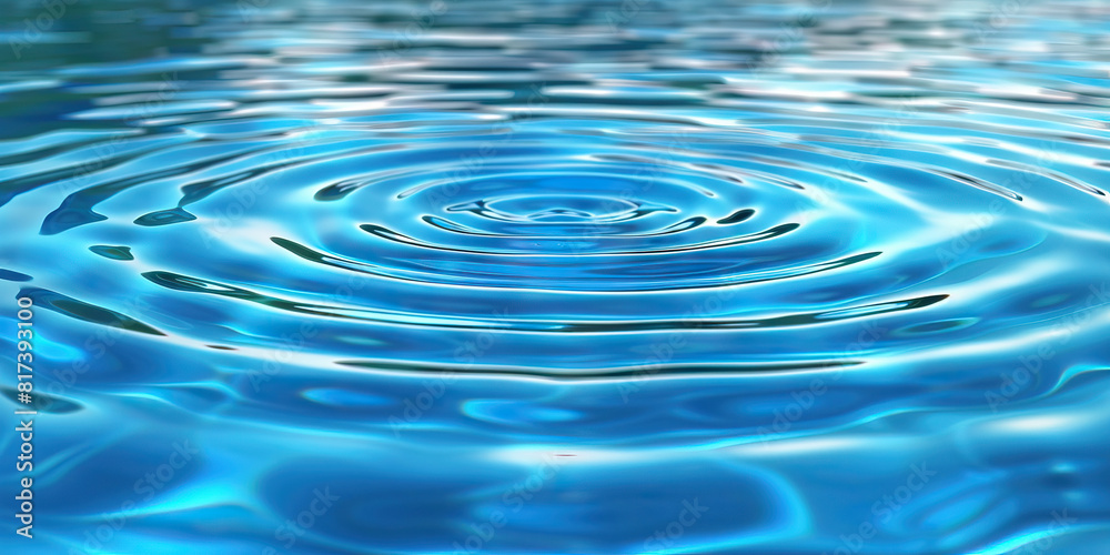 Electric Blue Ripple: A pool of water with an electric blue color, rippling outward from a single point. Electric Blue Ripple: A pool of water with an electric blue color, rippling outward from a single point.