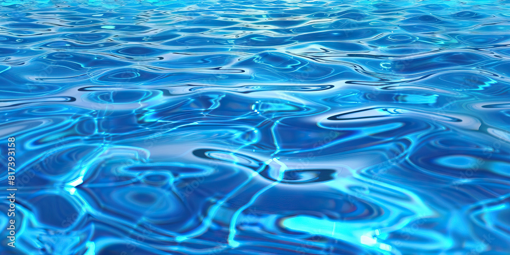 Electric Blue Ripple: A pool of water with an electric blue color, rippling outward from a single point. Electric Blue Ripple: A pool of water with an electric blue color, rippling outward from a single point.