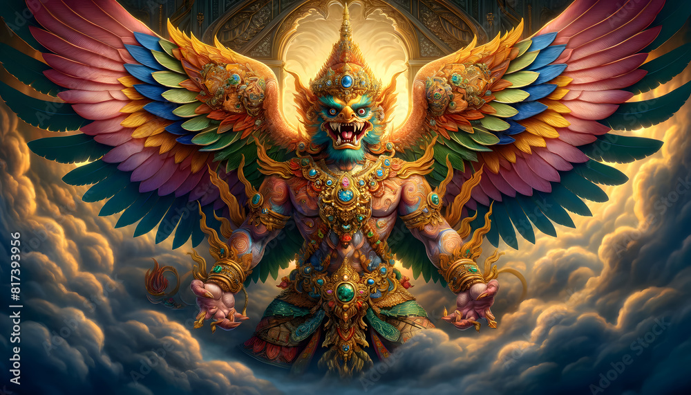 the mythical bird-like creature from Hindu and Buddhist mythology. the mythical bird-like creature from Hindu and Buddhist mythology.