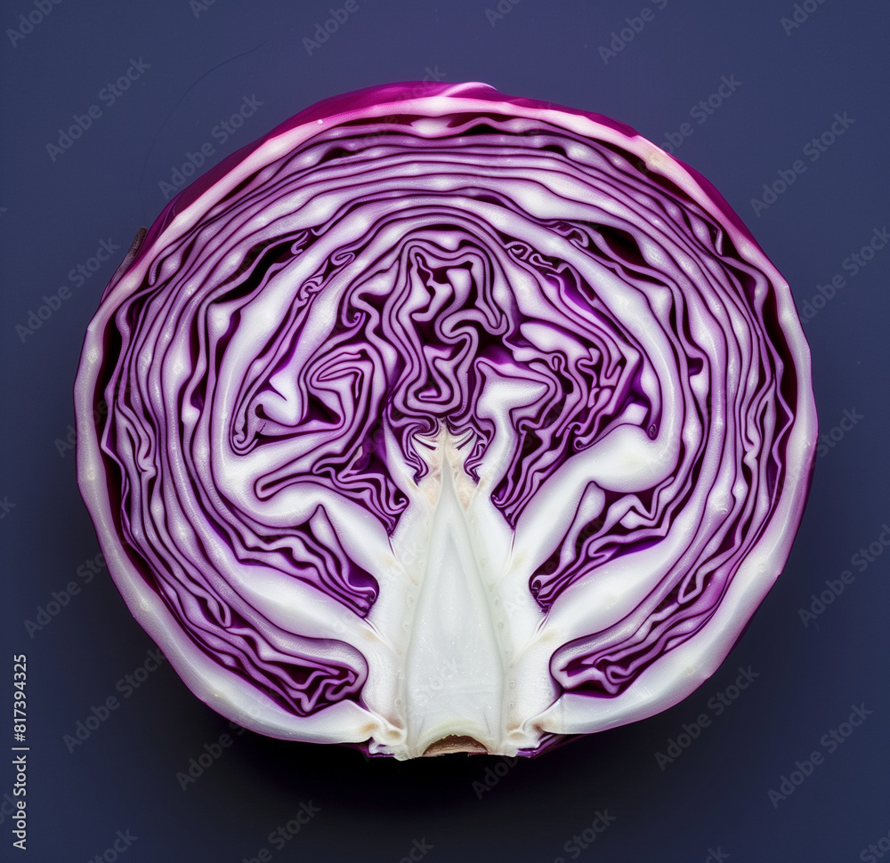 Fototapeta premium red cabbage close up.Minimal creative food concept.Flat lay