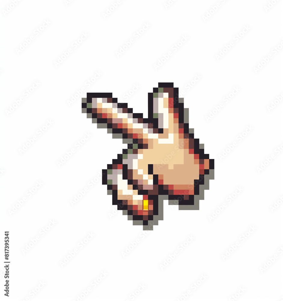 Fototapeta premium pixel cursor hand.Minimal creative computer and technological concept.Flat lay
