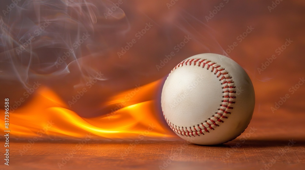 High speed baseball throw creates a blazing trail as it swiftly moves through the air High speed baseball throw creates a blazing trail as it swiftly moves through the air
