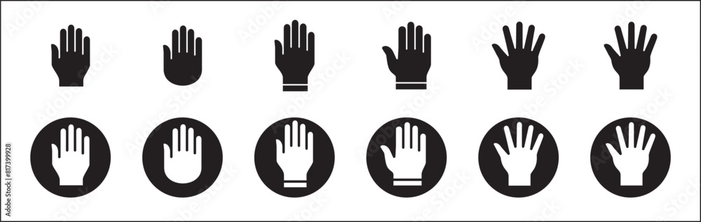 Hands symbol collection. Palm hand icons. Hand icon. Hands icon symbol of participate, volunteer, stop, vote. Vector stock graphic, flat style design illustration resource for UI and buttons. Hands symbol collection. Palm hand icons. Hand icon. Hands icon symbol of participate, volunteer, stop, vote. Vector stock graphic, flat style design illustration resource for UI and buttons.