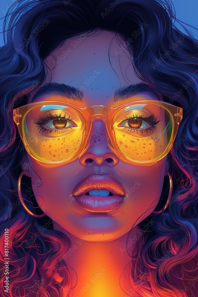 Avatar meme with a black girl wearing erika lenses glasses with long curly hair Avatar meme with a black girl wearing erika lenses glasses with long curly hair