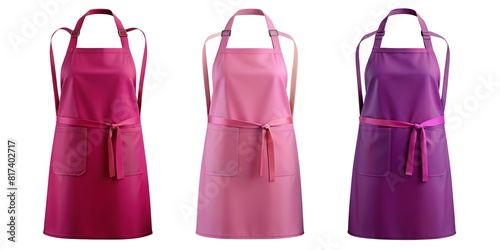 Three kitchen apron on white background