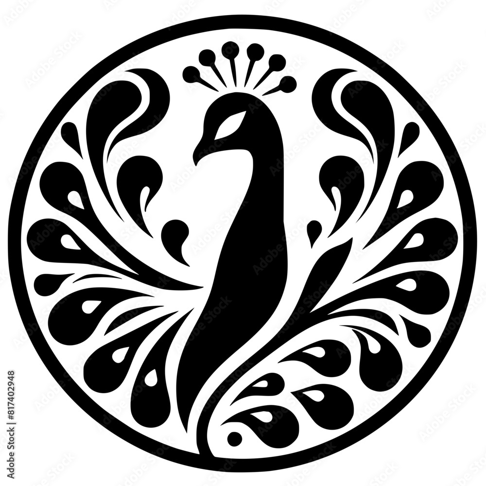 Obraz premium Peacock logo silhouette