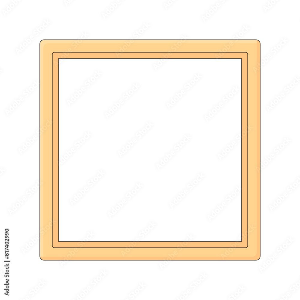 Square shape modern simple frame with a white blank canvas board vector Square shape modern simple frame with a white blank canvas board vector
