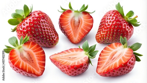 strawberries isolated on white background