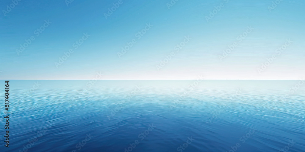 Fototapeta premium Against the backdrop of a vast and limitless horizon, the crystalline sky unfurls in shades of cerulean blue, painting an awe-inspiring portrait of the vastness that lies beyond our world.