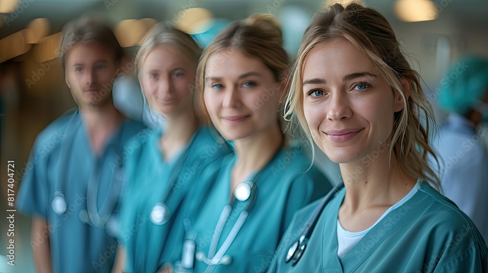 group of medical workers portrait in hospital group of medical workers portrait in hospital