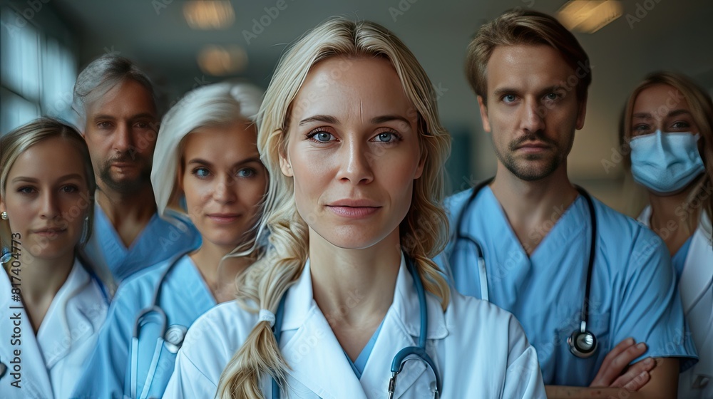group of medical workers portrait in hospital group of medical workers portrait in hospital