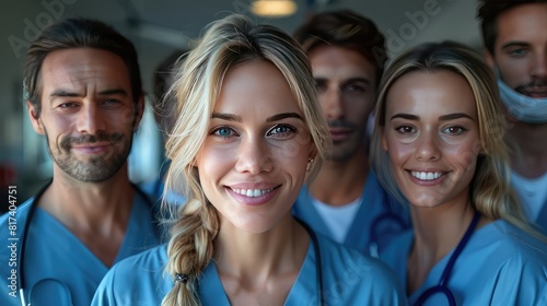 group of medical workers portrait in hospital © Rantau