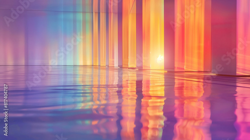 Surreal Minimalist Rainbow Reflection on Water