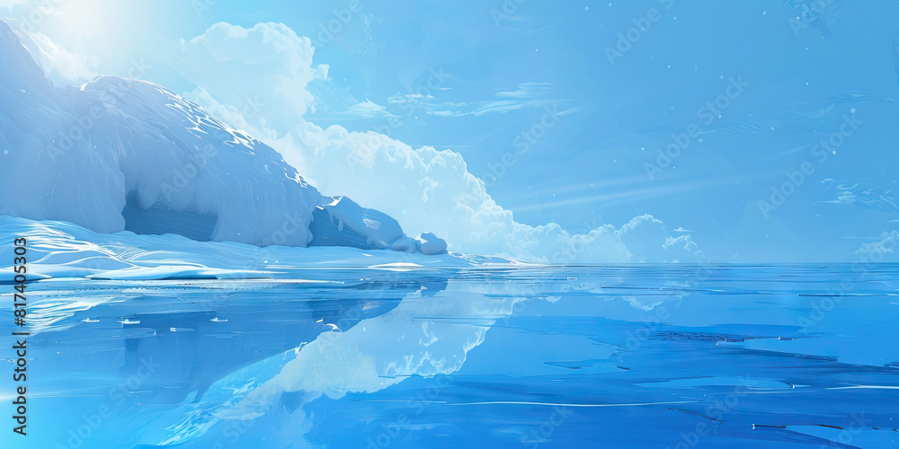 The cool blue of a winter sky reflects the serenity of an icy lake, mirroring the calmness within a yogi's heart.