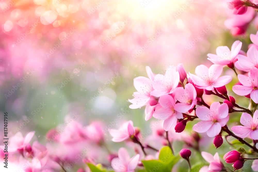 Witness the magical transformation as delicate pink flowers bloom and thrive in the vibrant springtime sun. Witness the magical transformation as delicate pink flowers bloom and thrive in the vibrant springtime sun.