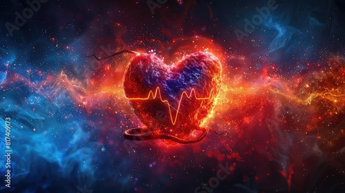 Heart Beats with medical background , service health and medical technology concept