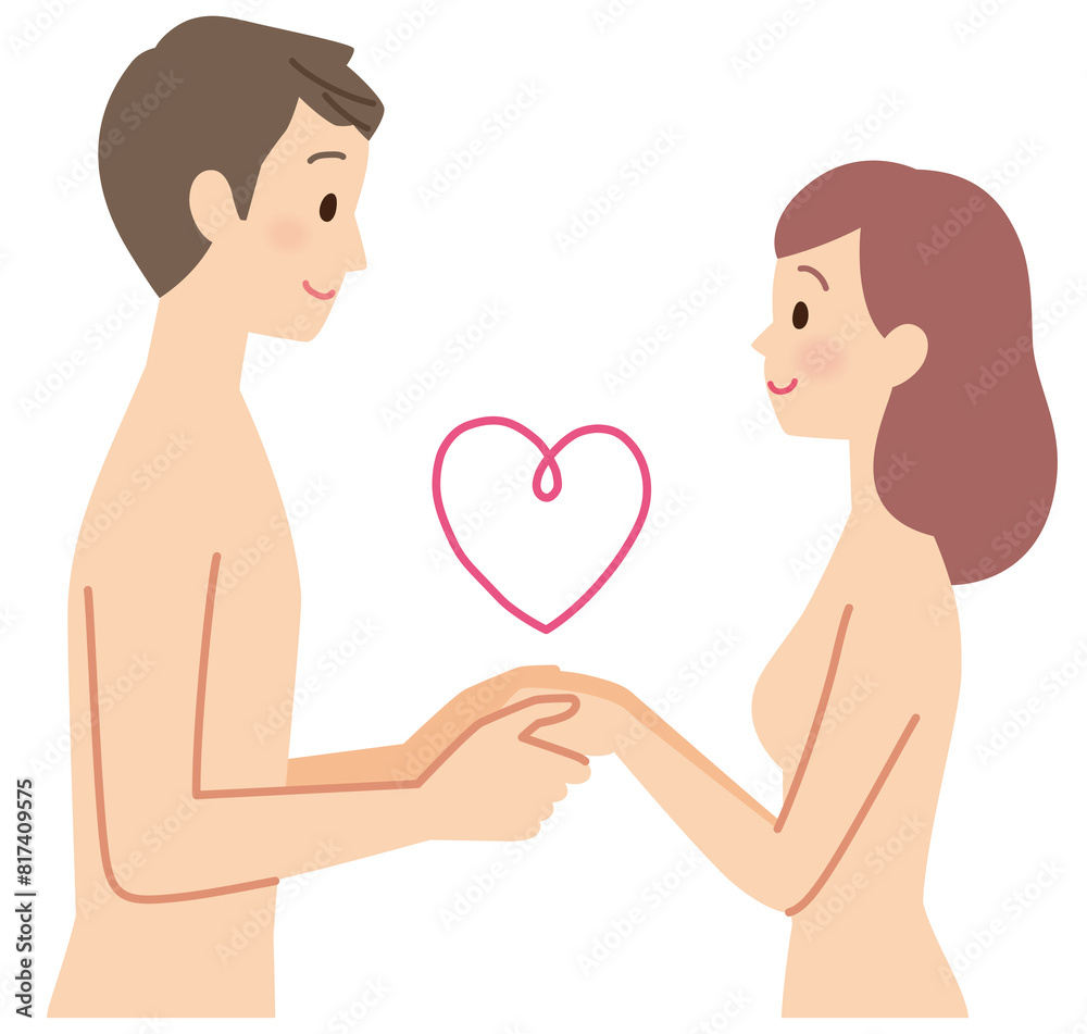 裸で向かい合う男女 カップル 性生活 裸で向かい合う男女 カップル 性生活