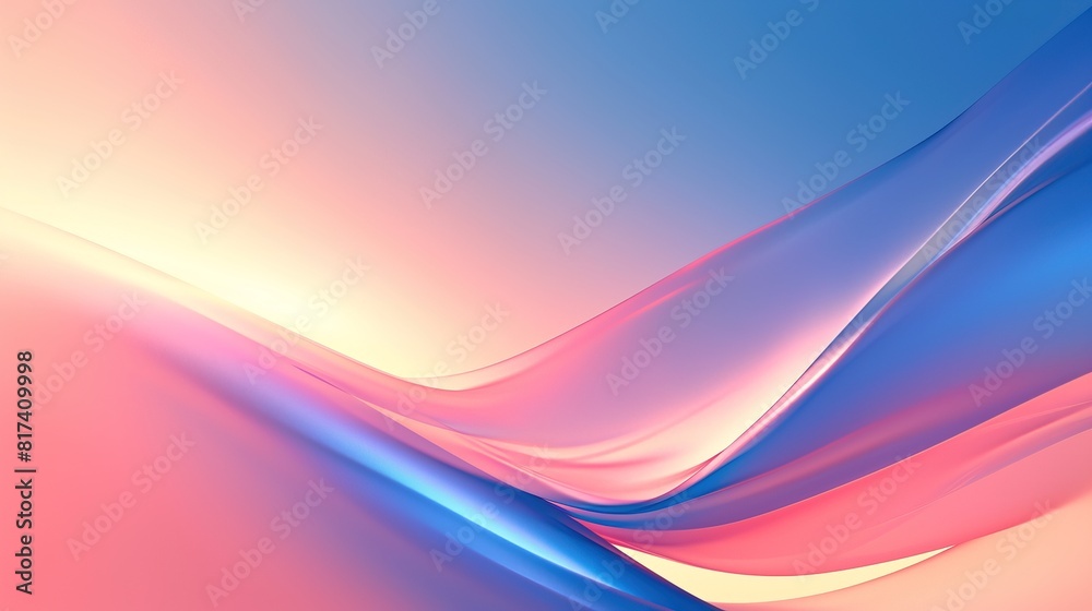 Fototapeta premium Simple multicolored gradient background in the style of smooth curves.