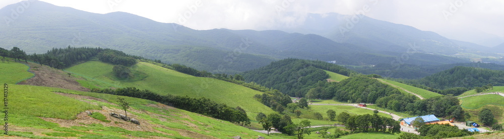 Fototapeta premium 산 정산의 풍경 파노라마