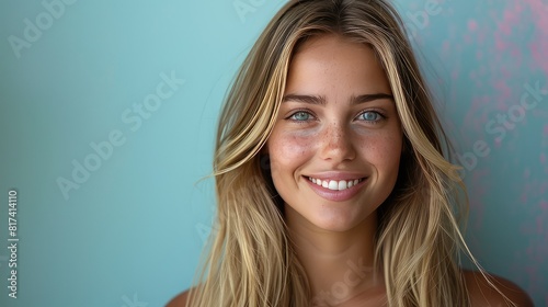 smiling woman applying face cream sitting on bed beauty product
