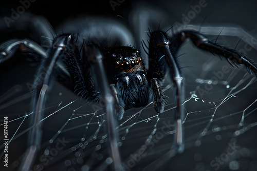 Detailed Close-Up View of Widow Spider for Accurate Identification and Study © Jean