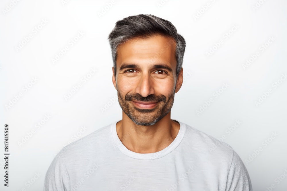 handsome mid adult man smiling on white background handsome mid adult man smiling on white background