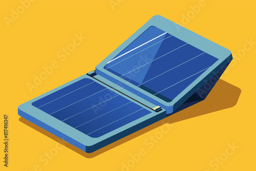 A solar powered device on a yellow background a compact and eco-friendly gadget harnessing the power of the sun.