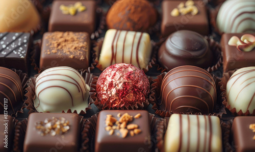 An assortment of pralines. ...