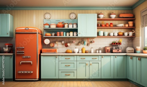 Pantry background flat design front view inspired chefs corner theme animation Analogous Color Scheme