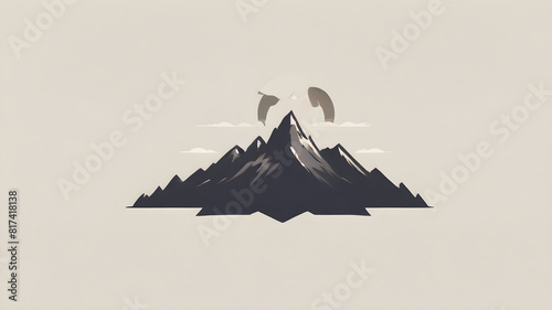 Mountain themed logo symbol icon emblem  Generative AI