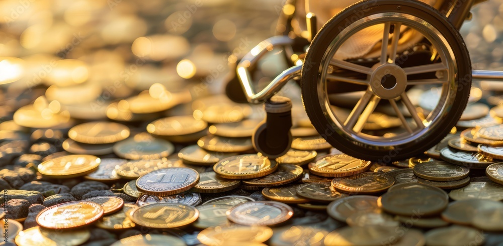 Obraz premium Disabilty Benefits, disability pensions, wheelchairs, people with disabilities