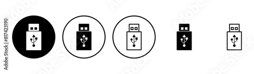 Usb icon set. Flash disk icon vector