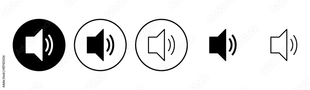 Speaker icon set. volume icon vector. loudspeaker icon vector. sound symbol Speaker icon set. volume icon vector. loudspeaker icon vector. sound symbol