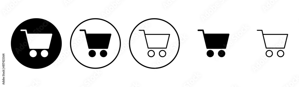 Shopping icon set. Shopping cart icon. Trolley icon vector Shopping icon set. Shopping cart icon. Trolley icon vector