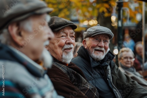 Old people on the Christmas market in Gdansk, Poland.