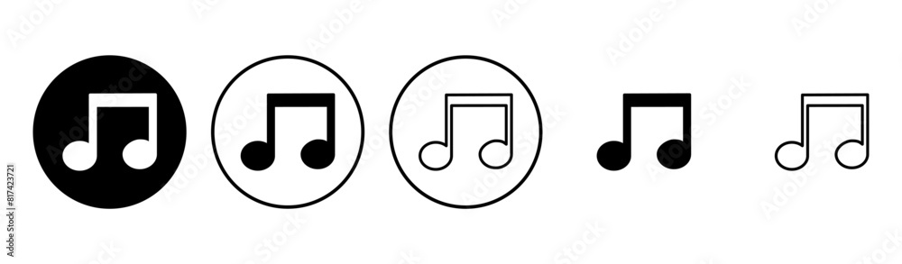 Music icon set. note music icon vector. tone icon Music icon set. note music icon vector. tone icon