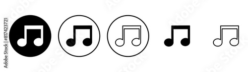 Music icon set. note music icon vector. tone icon