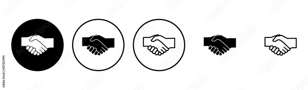 Handshake icon set. business handshake. contact agreement Handshake icon set. business handshake. contact agreement