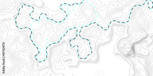 Vector geography landscape Topo contour map on white background, Topographic contour lines. Seamless pattern with lines Topographic map. Geographic mountain relief diagram line wave carve pattern.