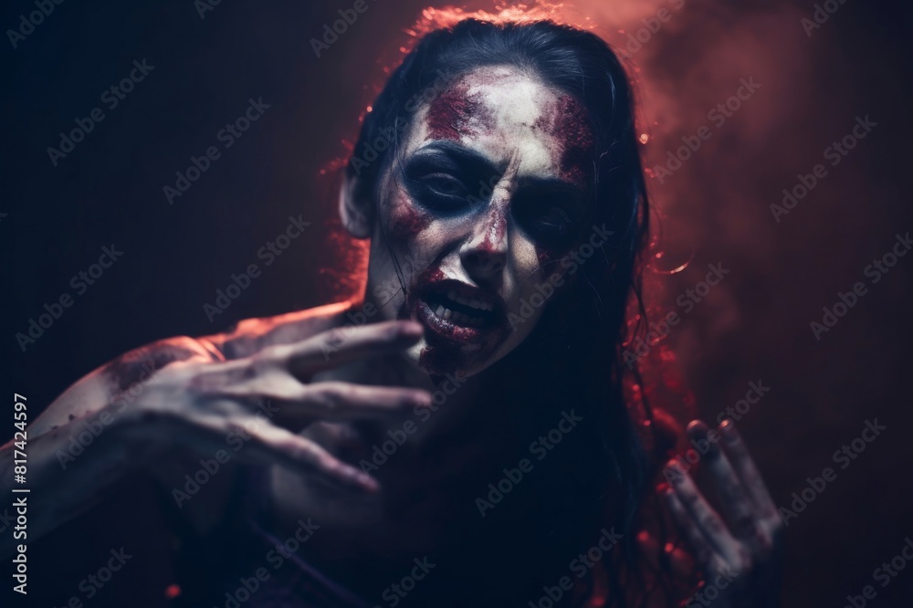 Portrait of a female zombie. For Halloween Portrait of a female zombie. For Halloween